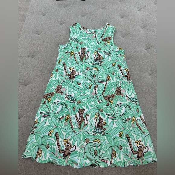 EUC CLASSIC PREP CPC SCALLOPED HEM SHEATH JUNGLE PRINT DRESS SIZE 7 - Picture 1 of 4